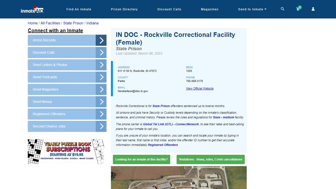 IN DOC - Rockville Correctional Facility (Female) & Inmate Search ...