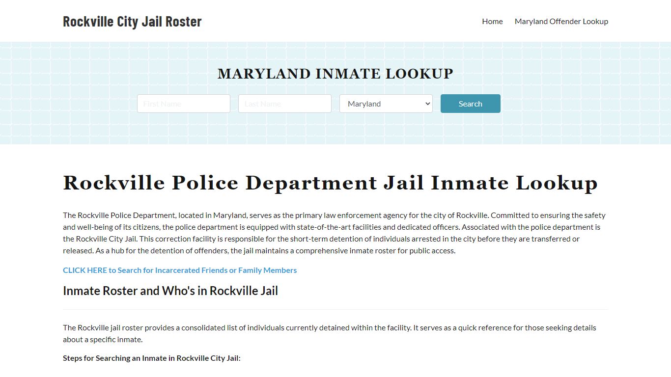 Rockville Police Department & City Jail, MD Inmate Roster, Arrests ...